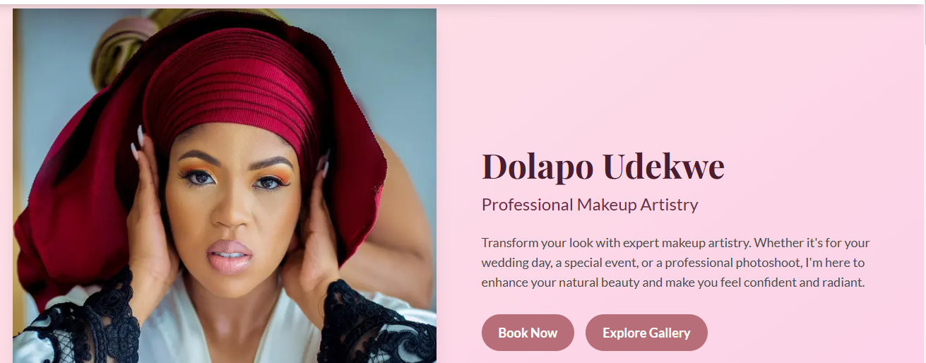 Dolapo Udekwe Makeup Artist Website