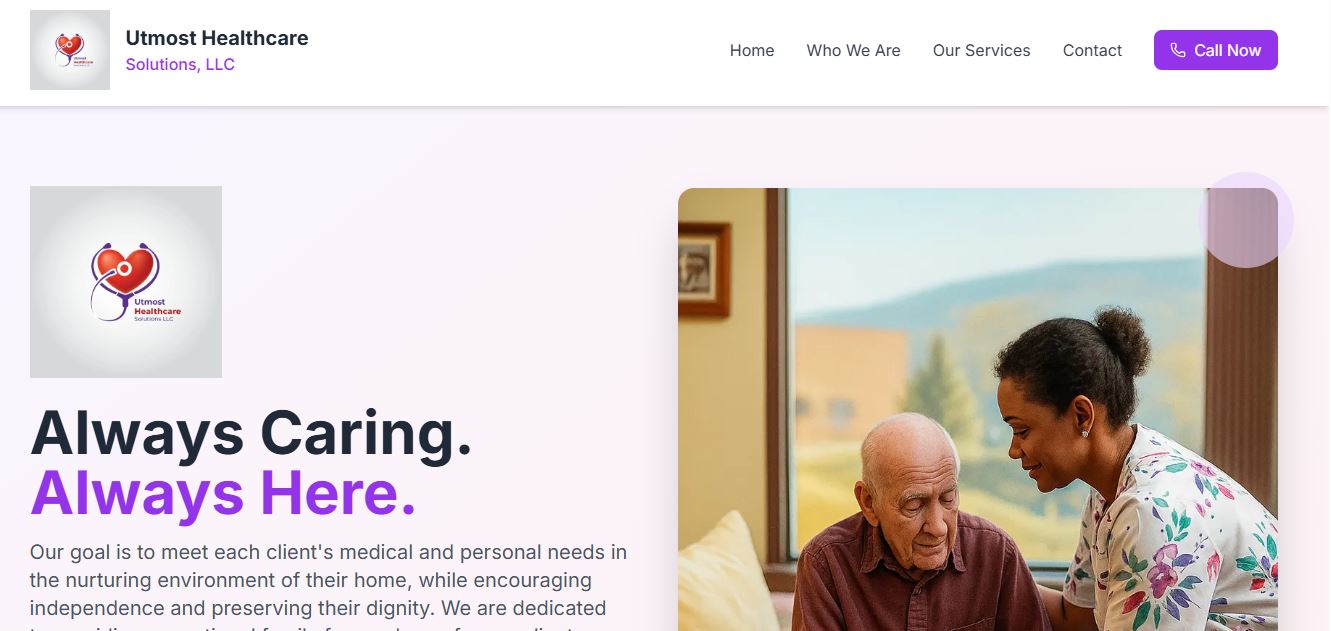 Utmost Healthcare Solutions LLC Website